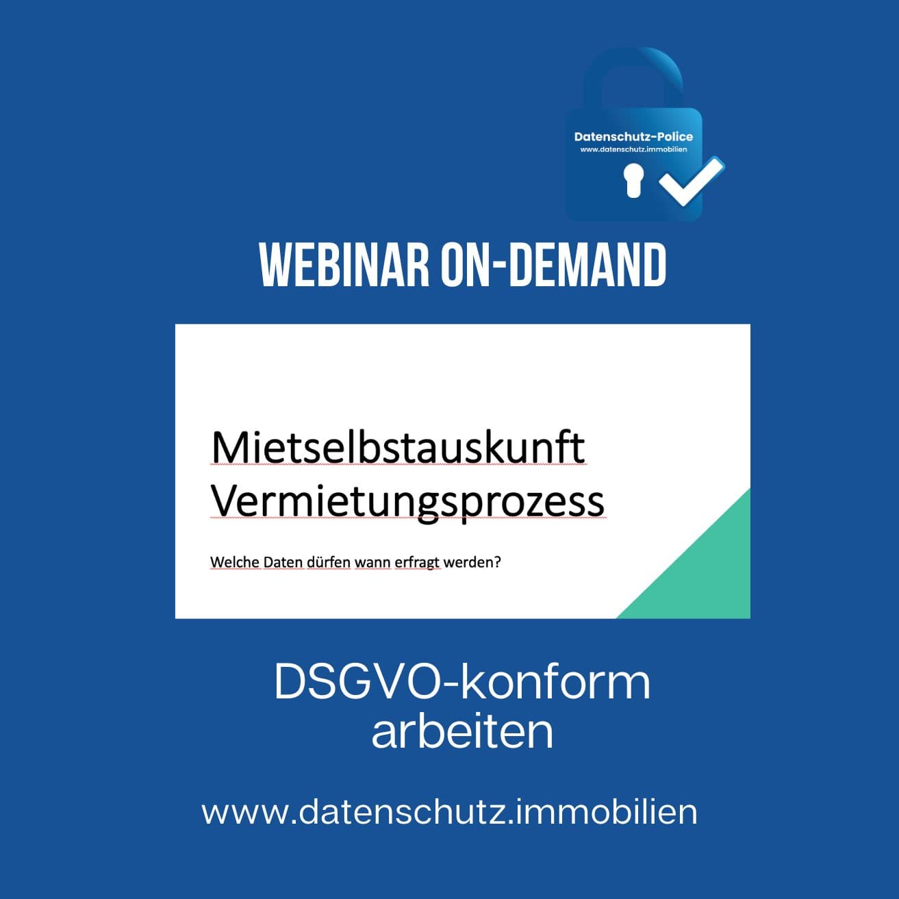 On-Deamand-Webinar Mietselbstauskunft und DSGVO