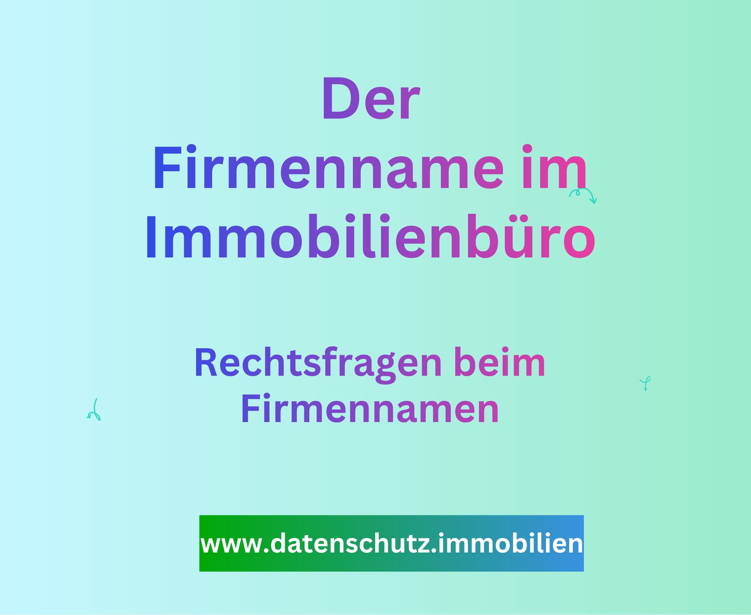 Firmenname im Immobilienbüro