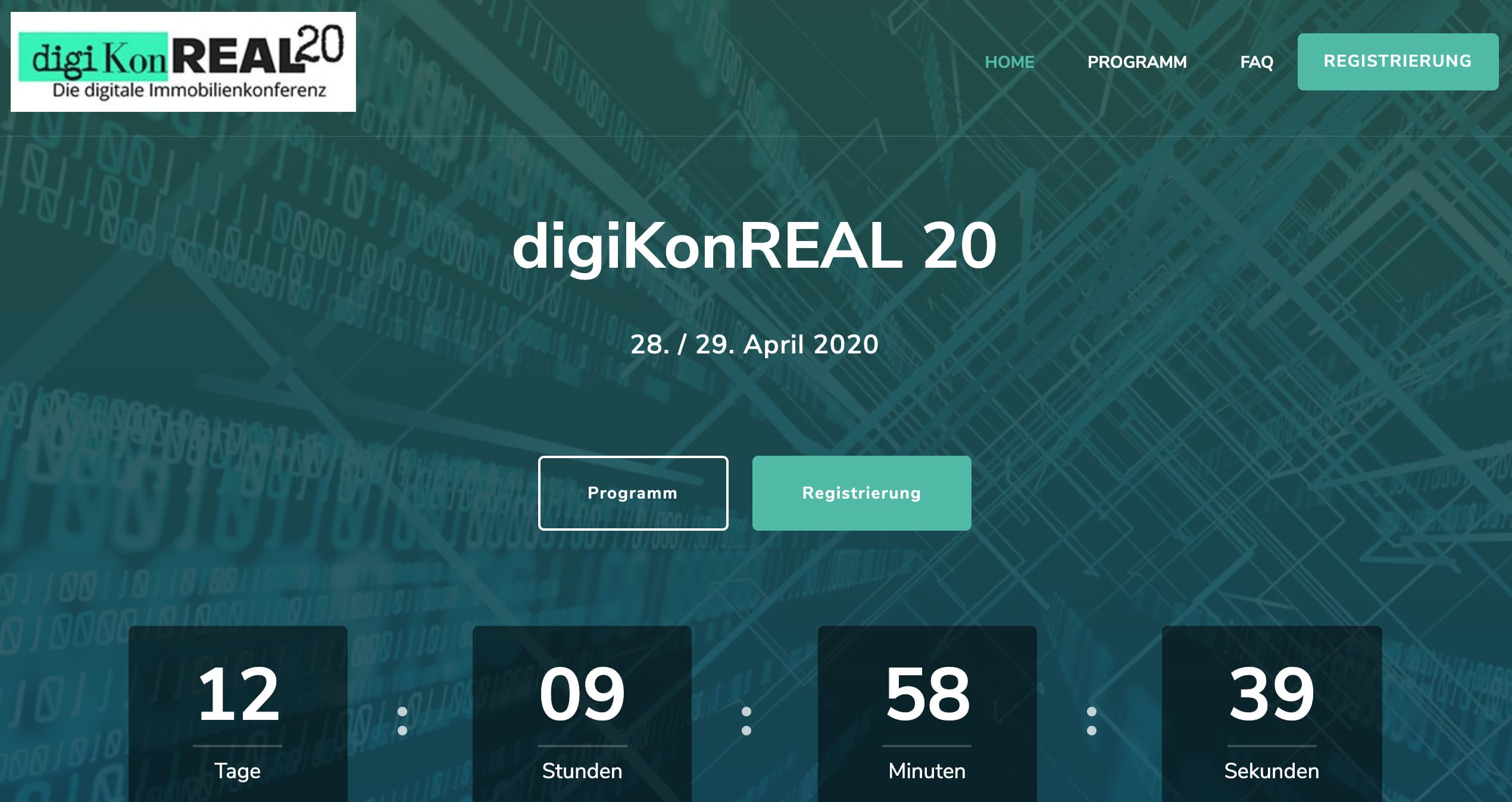 www.digiKonREAL.de – Webseite für die digitale Immobilienkonferenz ist geschaltet