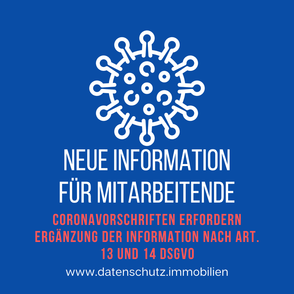 Corona und Information nach Art. 13 und 14 DSGVO für Mitarbeitende