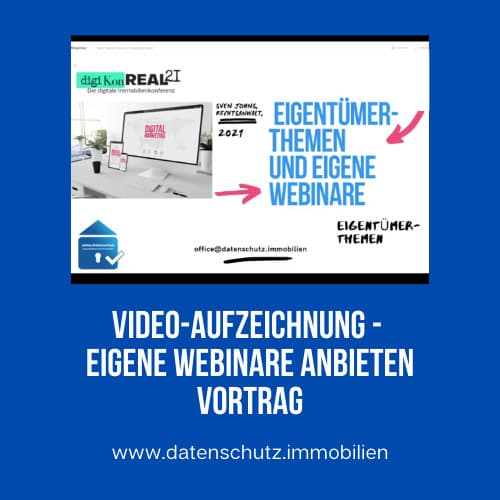 Video Vortrag eigene Webinare anbieten